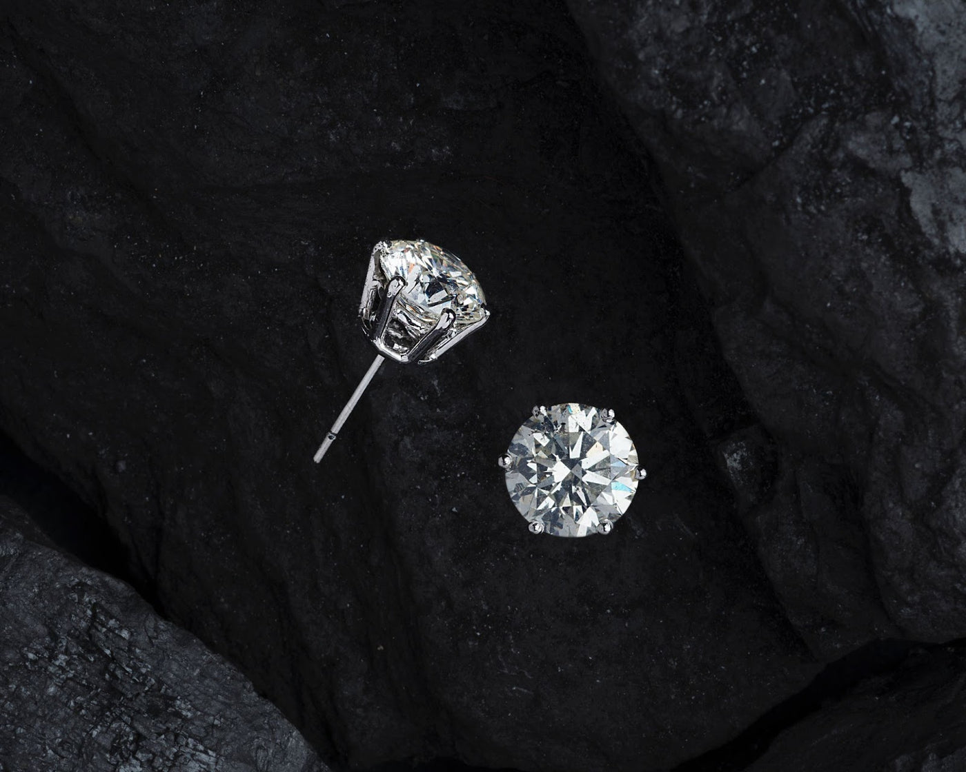 Two lab-grown white diamond earrings to disprove myths about lab-grown diamonds