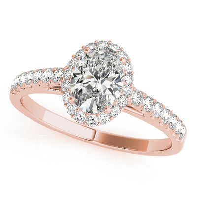 Princess Oval Halo Engagement Ring