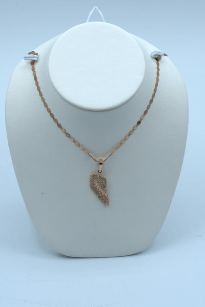 14kt Rose Gold Angel Wing Necklace