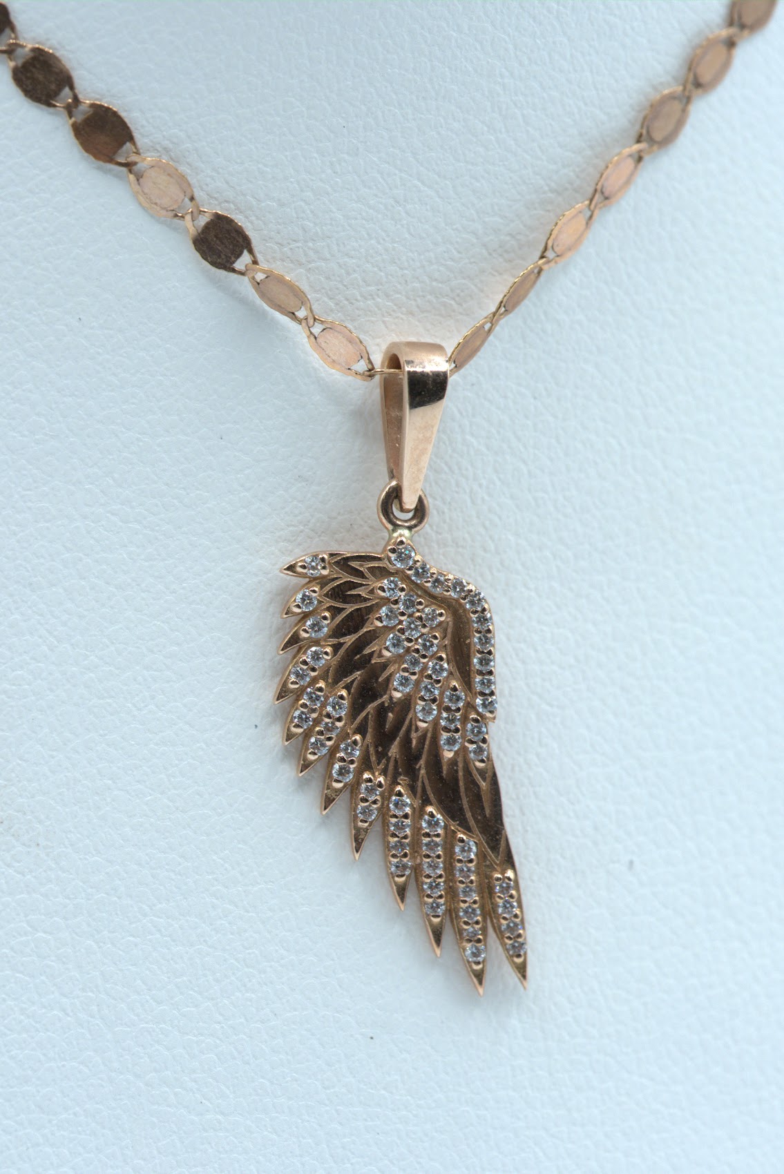 14kt Rose Gold Angel Wing Necklace