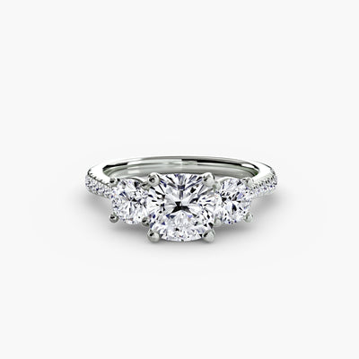 Three-Stone with Pavé Band