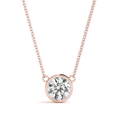 Bezel Diamond Pendant Necklace