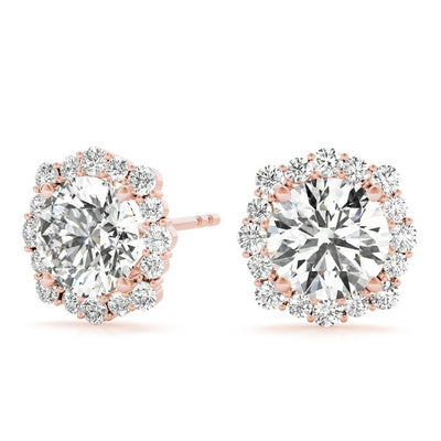 Floral Diamond Stud Earrings