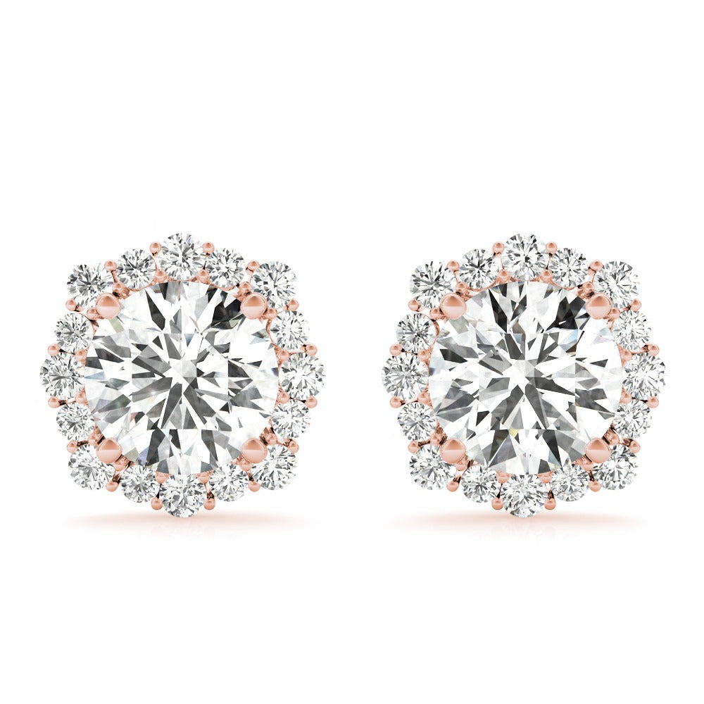 Floral Diamond Stud Earrings