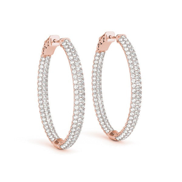 Large Pave Diamond Hoop Earrings