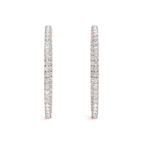 Inside Out Round Diamond Hoop Earrings