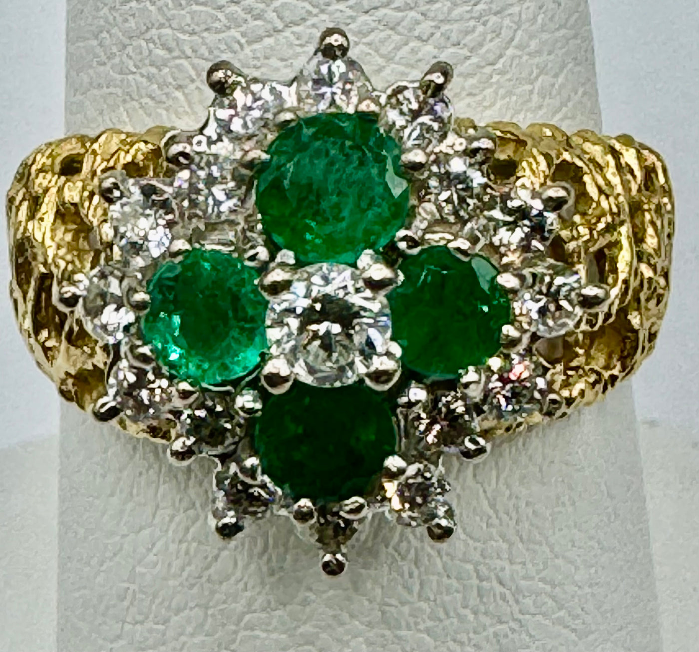 Vintage Diamond & Emerald Ring