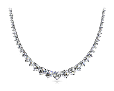 3 Prong Graduated Diamond Necklace