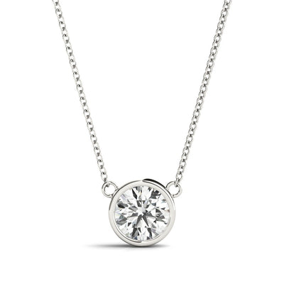 Bezel Diamond Pendant Necklace