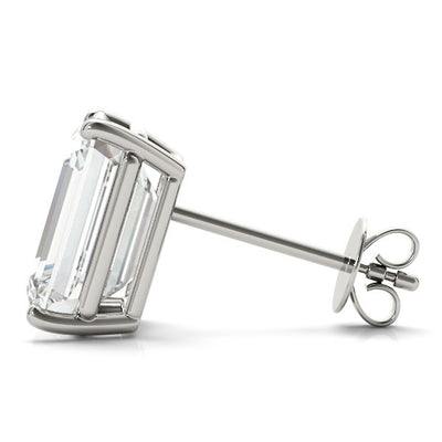 Emerald Cut Diamond Stud Earrings