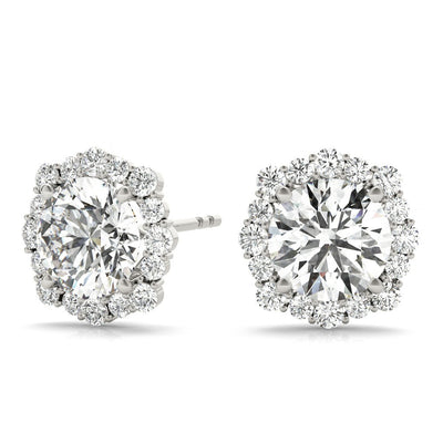 Floral Diamond Stud Earrings