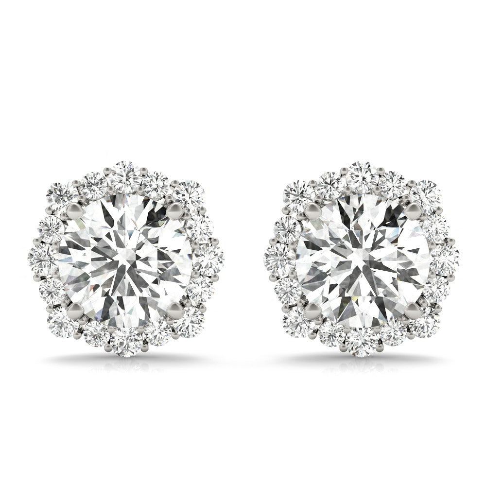 Floral Diamond Stud Earrings