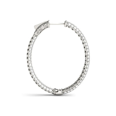 Large Pave Diamond Hoop Earrings