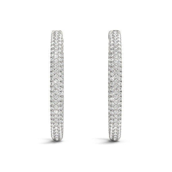 Large Pave Diamond Hoop Earrings