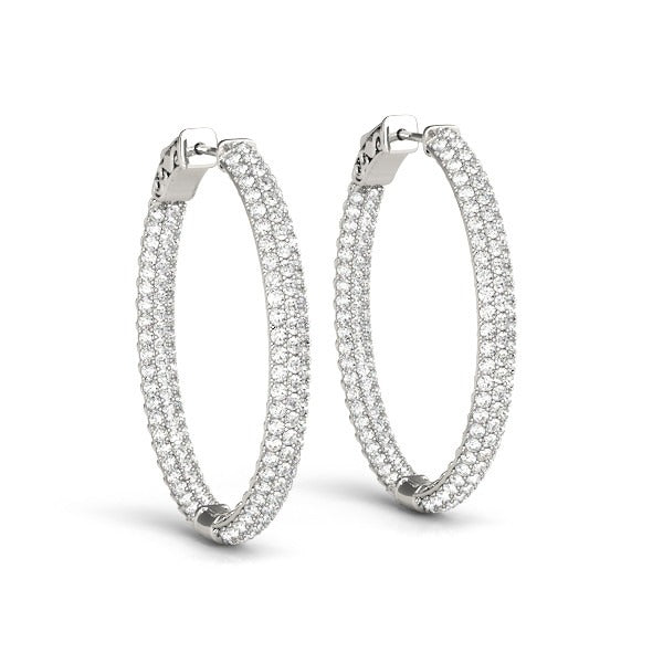 Large Pave Diamond Hoop Earrings