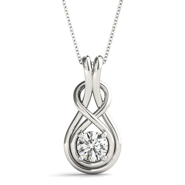 Love Knot Diamond Pendant Necklace