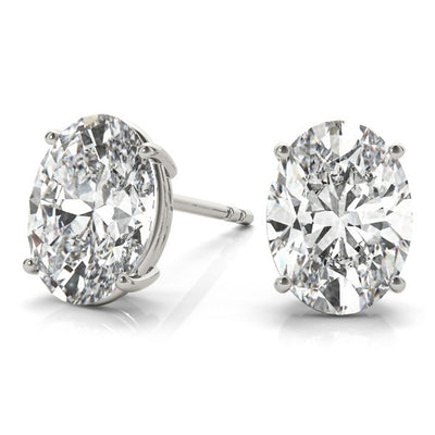 Oval Cut Diamond Stud Earrings