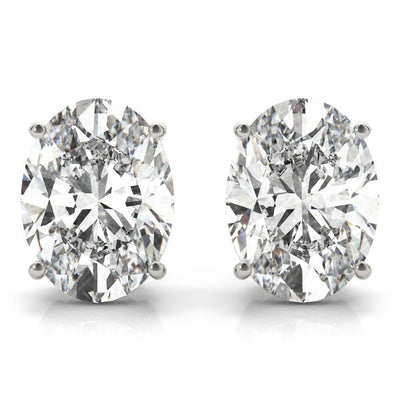 Oval Cut Diamond Stud Earrings