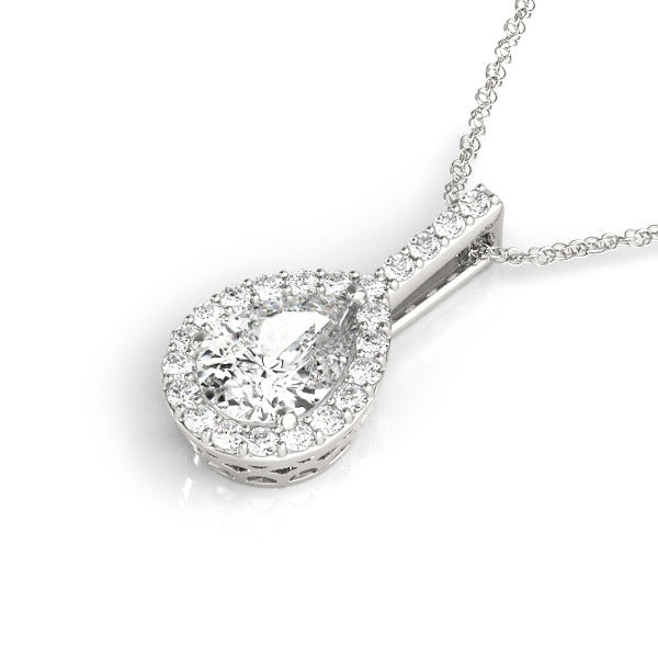 Tear Drop Diamond Pendant Necklace