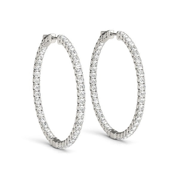 Inside Out Round Diamond Hoop Earrings