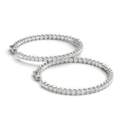 Inside Out Round Diamond Hoop Earrings