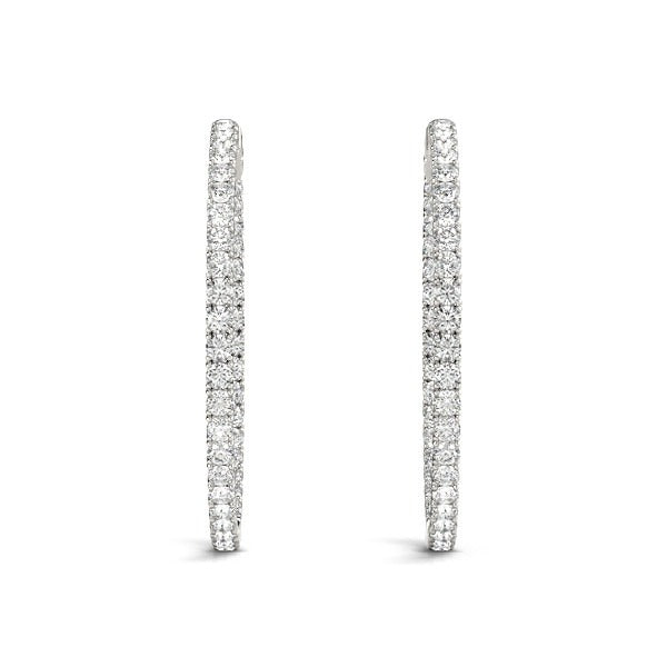 Inside Out Round Diamond Hoop Earrings