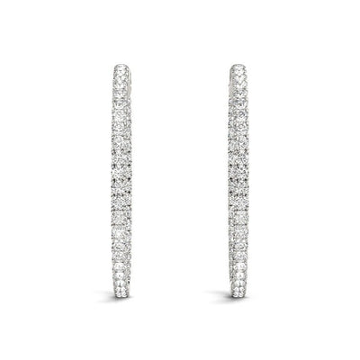 Inside Out Round Diamond Hoop Earrings