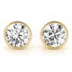 Round Cut Diamond Bezel Stud Earrings