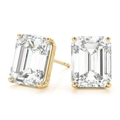 Emerald Cut Diamond Stud Earrings