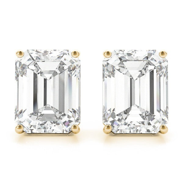 Emerald Cut Diamond Stud Earrings