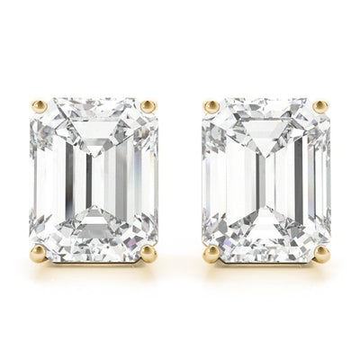 Emerald Cut Diamond Stud Earrings