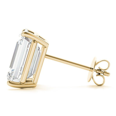 Emerald Cut Diamond Stud Earrings