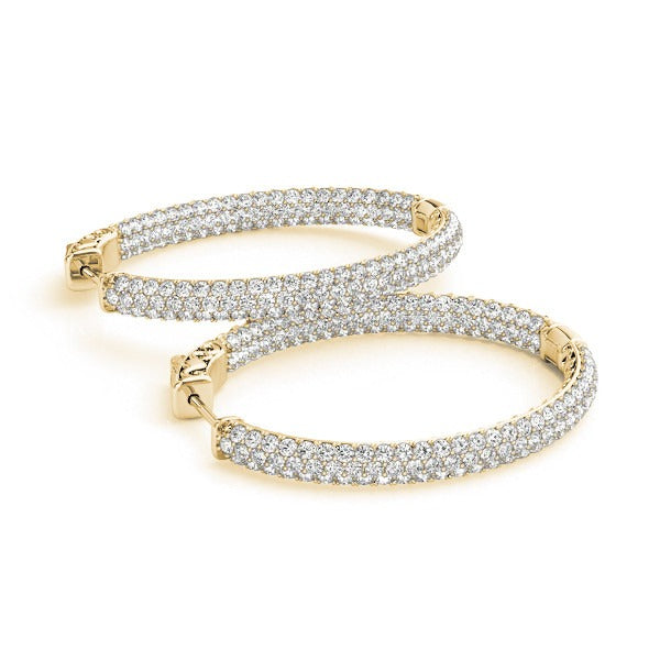 Large Pave Diamond Hoop Earrings