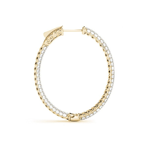 Large Pave Diamond Hoop Earrings