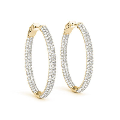 Large Pave Diamond Hoop Earrings