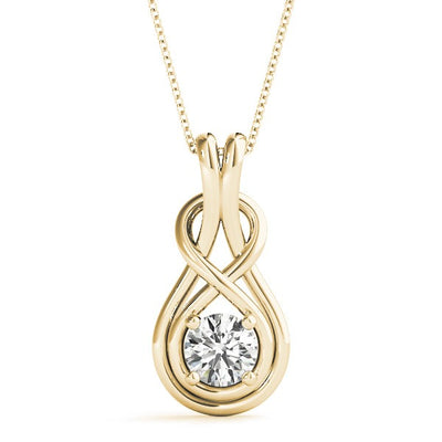 Love Knot Diamond Pendant Necklace