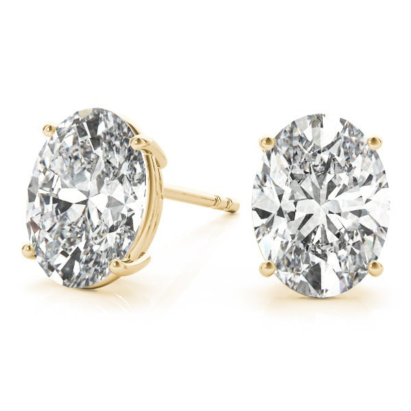 Oval Cut Diamond Stud Earrings