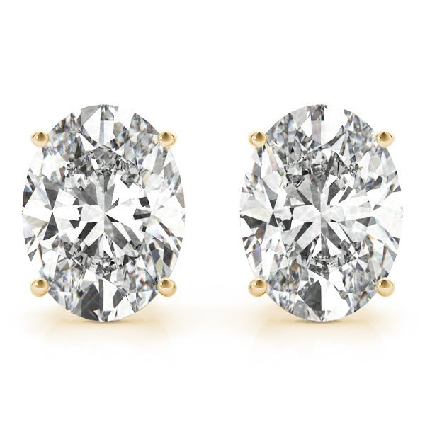 Oval Cut Diamond Stud Earrings