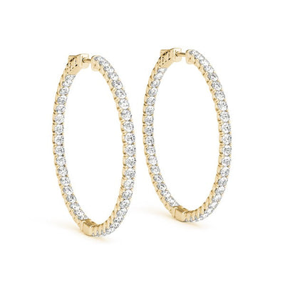 Inside Out Round Diamond Hoop Earrings