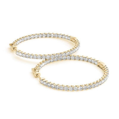 Inside Out Round Diamond Hoop Earrings