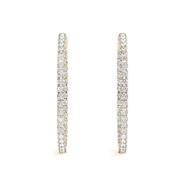 Inside Out Round Diamond Hoop Earrings