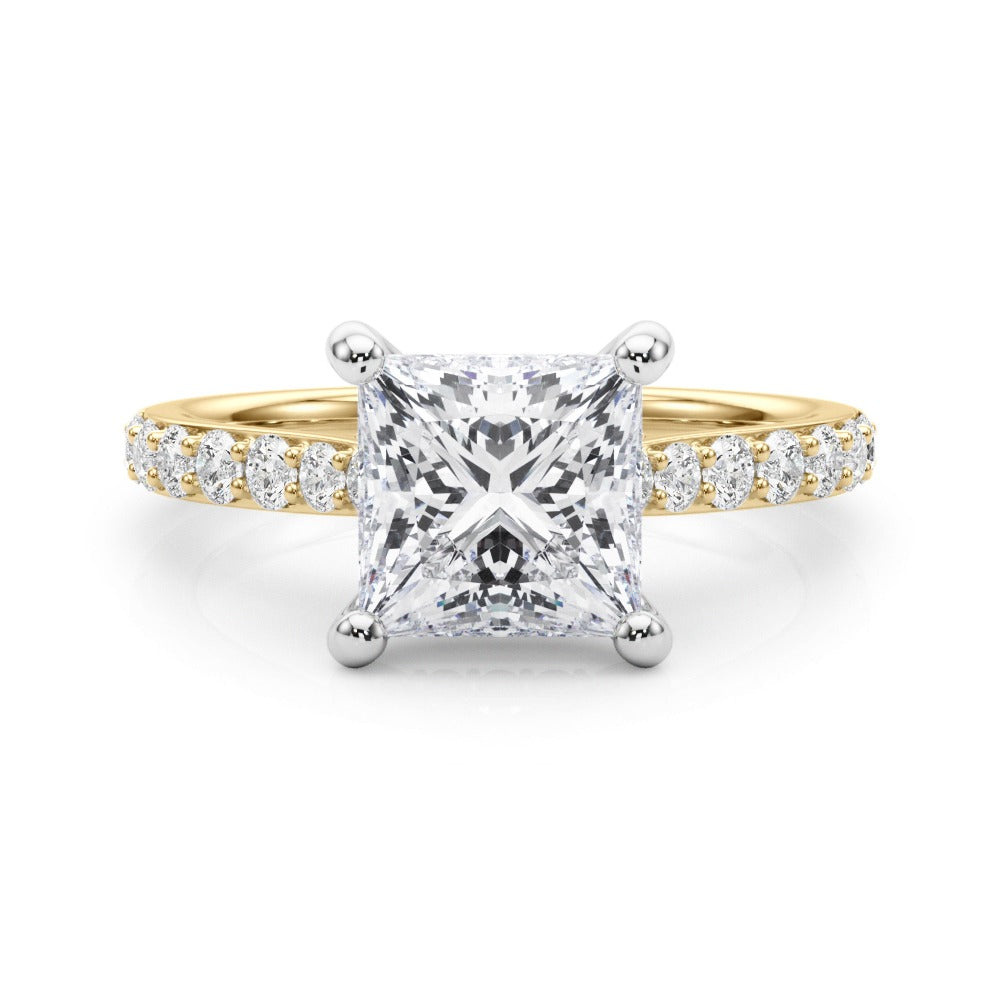 Allegra Princess Hidden Halo Engagement Ring