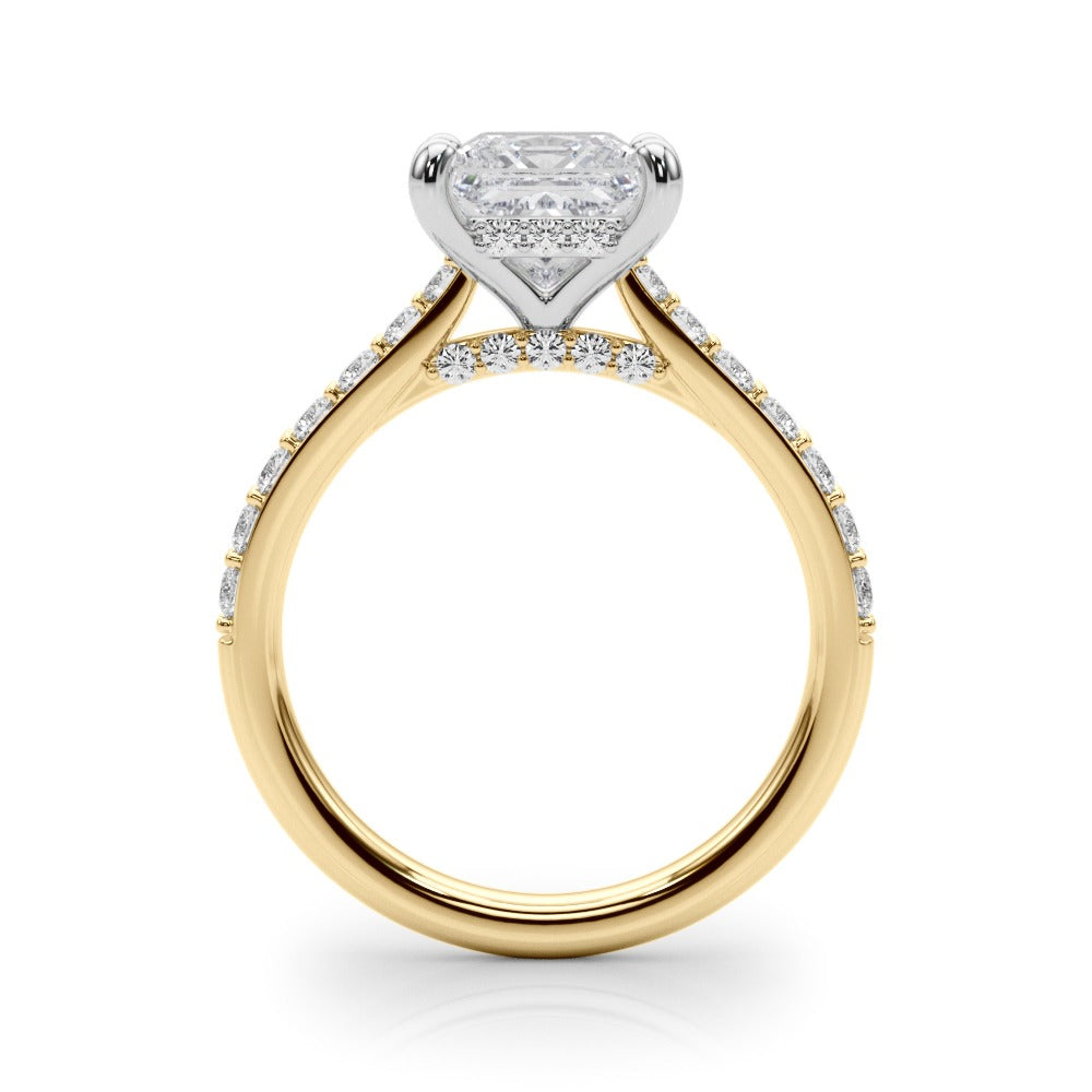 Allegra Princess Hidden Halo Engagement Ring