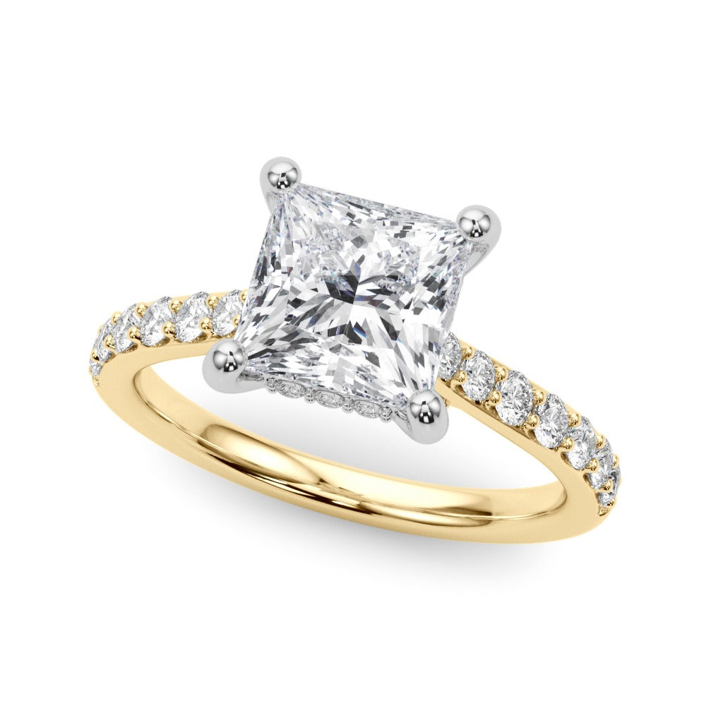 Allegra Princess Hidden Halo Engagement Ring