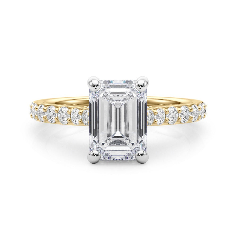 Francesca Emerald Cut Hidden Halo Engagement Ring