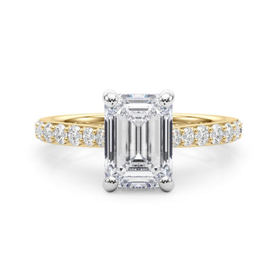 Francesca Emerald Cut Hidden Halo Engagement Ring