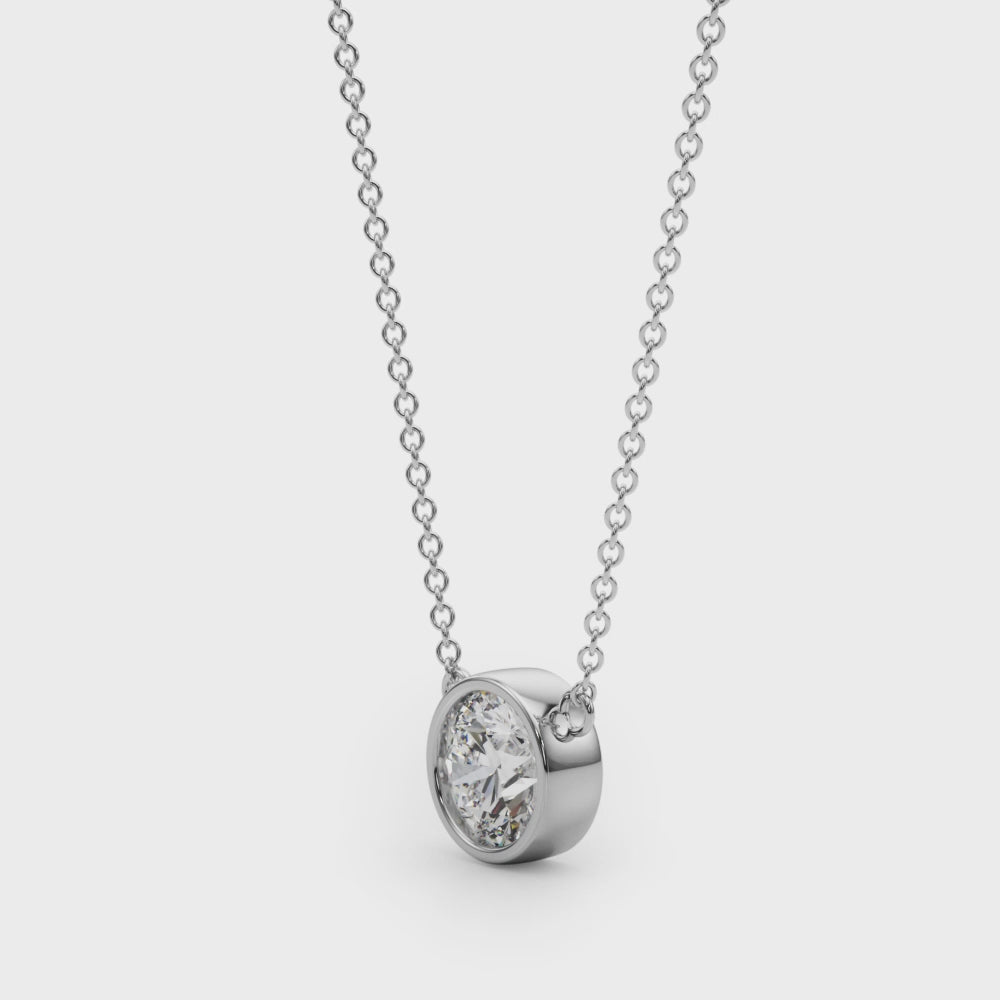 Bezel Diamond Pendant Necklace