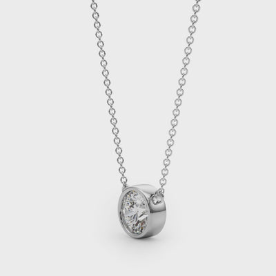 Bezel Diamond Pendant Necklace