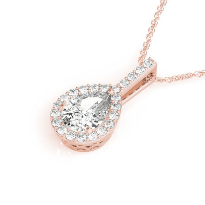 Tear Drop Diamond Pendant Necklace