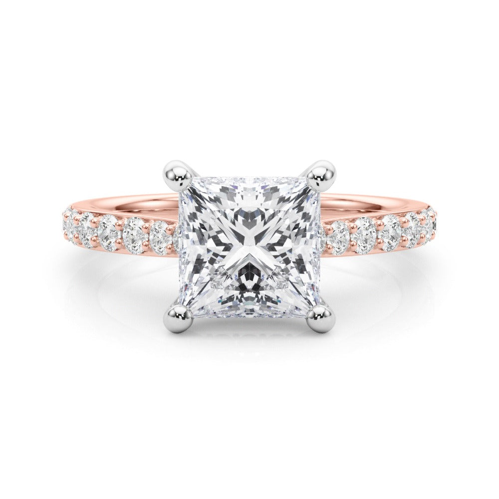 Allegra Princess Hidden Halo Engagement Ring